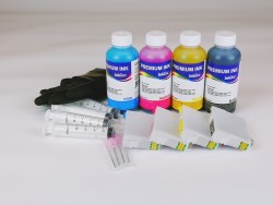 PACK  Refillable CARTRIDGES FOR EPSON T29 T29XL AUTORESET WITH INK - KIT WITH INK. Refillable Cartridges for Epson T29 T29XL and all the machines that use these cartridges.